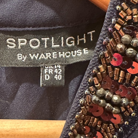 Elegance Needle & Thread  Sequin Embroidered navy Dress - Picture 2 of 3